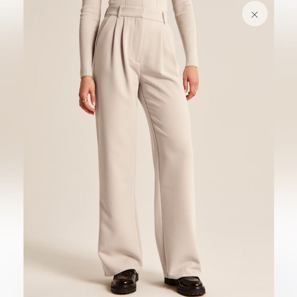Abercrombie & Fitch Cream Wide Leg Pants